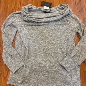 Gibson Light Gray Off-the-Shoulder Sweater